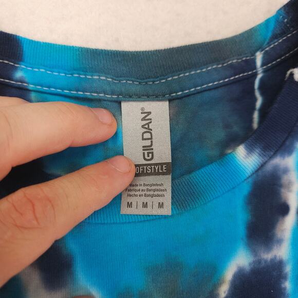 Gildan Casual Crew Neck Short Sleeve T Shirt Mens Size Medium M Tie-dye Multi - Picture 3 of 8